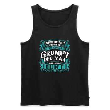 Grandpa Grandfather Pensioner Become A Grumpy Old Man - Men's Premium Organic Tank Top - black - Front - Michal (187cm)