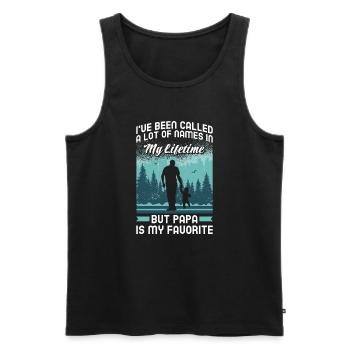 Papa Vater Sohn Geschenkidee Called A Lot Of Names - Männer Premium Bio Tank Top - Schwarz - Vorne - Michal (187cm)