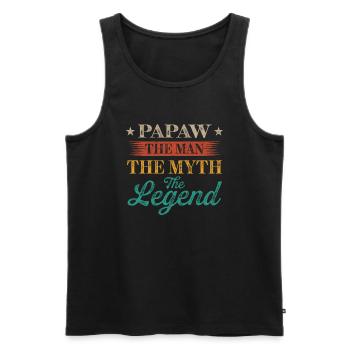 Papa Opa Vater Geschenkidee Papaw Spruch Humor - Männer Premium Bio Tank Top - Schwarz - Vorne - Michal (187cm)