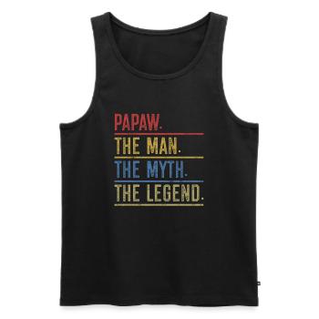 Papa Grand-père disant Papaw L’homme Le mythe La légende - Débardeur bio Premium Homme - noir - Devant - Michal (187cm)