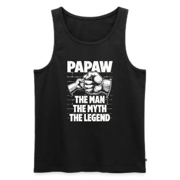 Dad Gift Idea Papaw Saying Father Son - Men's Premium Organic Tank Top - black - Front - Michal (187cm)