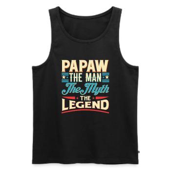 Papa Grandpa Saying Papaw The Man The Myth The Legend - Men's Premium Organic Tank Top - black - Front - Michal (187cm)
