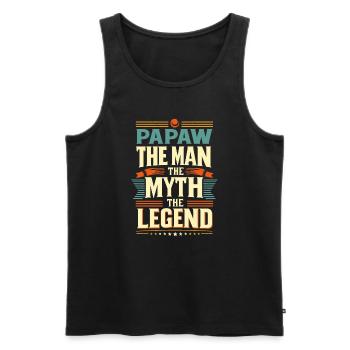 Papa Vater Opa Geschenkidee Papaw Spruch Humor - Männer Premium Bio Tank Top - Schwarz - Vorne - Michal (187cm)
