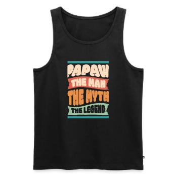 Papa Vater Opa Geschenkidee Papaw Spruch Humor - Männer Premium Bio Tank Top - Schwarz - Vorne - Michal (187cm)