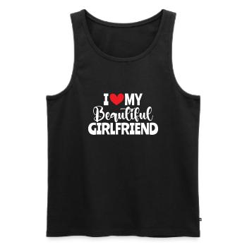 Paare Liebe Herz Freund Geschenkidee Beziehung - Männer Premium Bio Tank Top - Schwarz - Vorne - AI Model Male 178 light (178cm)