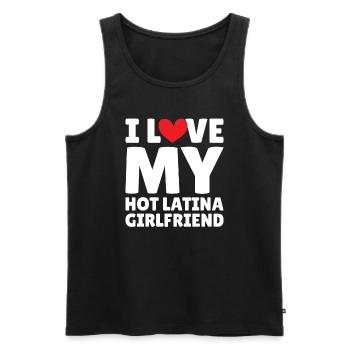 Paare Liebe Herz Freund Geschenkidee Beziehung - Männer Premium Bio Tank Top - Schwarz - Vorne - Michal (187cm)