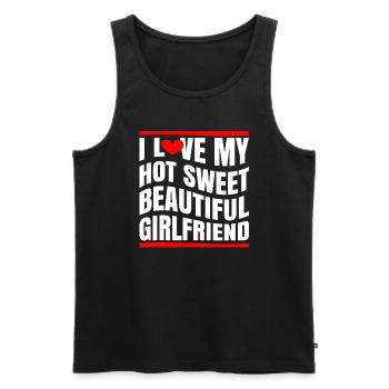Paare Liebe Herz Freund Geschenkidee Beziehung - Männer Premium Bio Tank Top - Schwarz - Vorne - Michal (187cm)