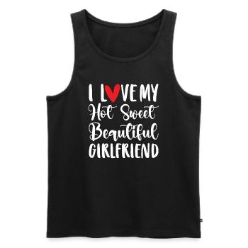 Paare Liebe Herz Freund Geschenkidee Beziehung - Männer Premium Bio Tank Top - Schwarz - Vorne - Michal (187cm)