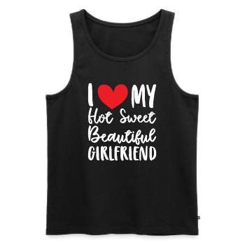 Paare Liebe Herz Freund Geschenkidee Beziehung - Männer Premium Bio Tank Top - Schwarz - Vorne - AI Model Male 178 light (178cm)