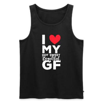 Paare Liebe Herz Freund Geschenkidee Beziehung - Männer Premium Bio Tank Top - Schwarz - Vorne - Michal (187cm)