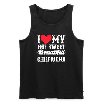 Paare Liebe Herz Freund Geschenkidee Beziehung - Männer Premium Bio Tank Top - Schwarz - Vorne - Michal (187cm)