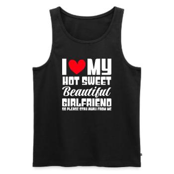 Ich Liebe Meine Freundin Paare Freund Geschenkidee - Männer Premium Bio Tank Top - Schwarz - Vorne - Michal (187cm)