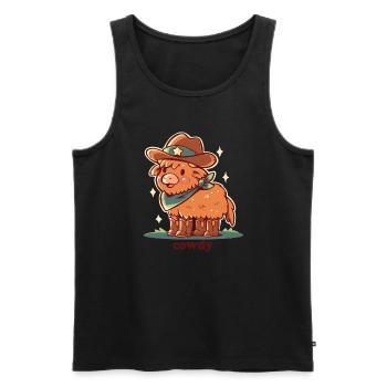 Howdy Cowdy - Men's Premium Organic Tank Top - black - Front - Michal (187cm)