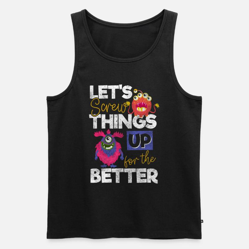 Monsters scare terribly cute - Men's Premium Organic Tank Top - black