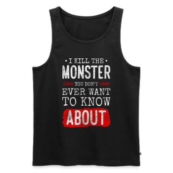 Horror Frighten Funny - Men's Premium Organic Tank Top - black - Front - AI Model Male 178 light (178cm)