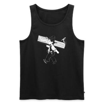 Zimmermann - Männer Premium Bio Tank Top - Schwarz - Vorne - Michal (187cm)