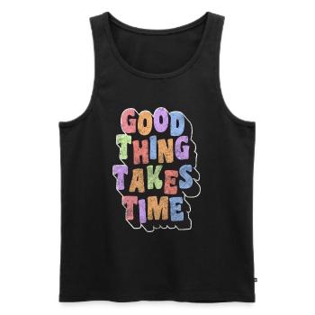 Uhr Lebenszeit - Männer Premium Bio Tank Top - Schwarz - Vorne - AI Model Male 178 light (178cm)