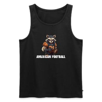 Raton laveur de football américain - Débardeur bio Premium Homme - noir - Devant - Michal (187cm)