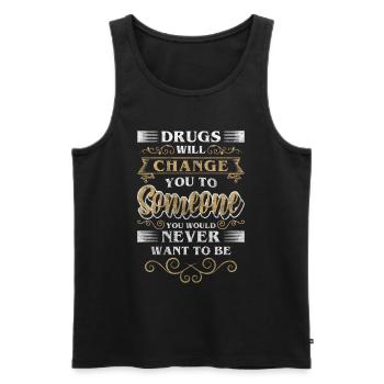 Withdrawal Dependent Clean Marijuana - Men's Premium Organic Tank Top - black - Front - AI Model Male 178 light (178cm)