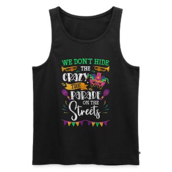 Mardi Gras Street Festival New Orleans Fun - Men's Premium Organic Tank Top - black - Front - AI Model Male 178 light (178cm)