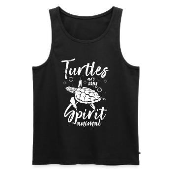 Conservation des espèces aquatiques de tortues - Débardeur bio Premium Homme - noir - Devant - AI Model Male 178 light (178cm)