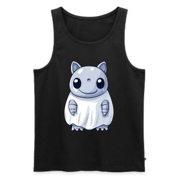 Gürteltier Halloween Comic Geist - Männer Premium Bio Tank Top - Schwarz - Vorne - Michal (187cm)