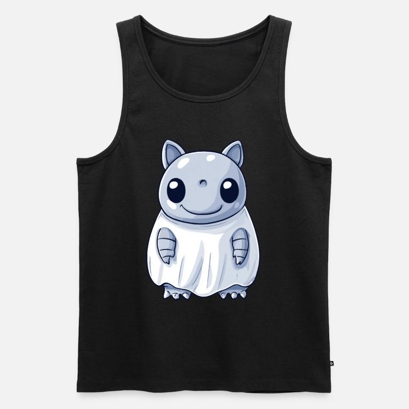 Armadillo Halloween Comic Ghost - Men's Premium Organic Tank Top - black