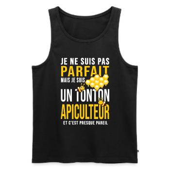 tonton abeille pas parfait oncle miel apiculteur - Débardeur bio Premium Homme - noir - Devant - Michal (187cm)