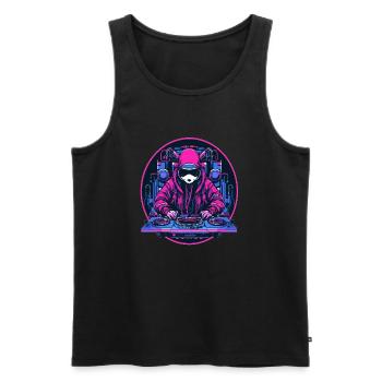 Sommerfest Party Cyberpunk Rave Panda - Männer Premium Bio Tank Top - Schwarz - Vorne - AI Model Male 178 light (178cm)