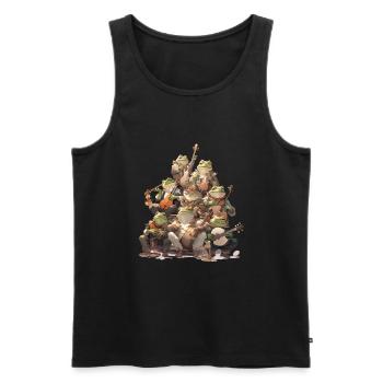 Grenouille - Débardeur bio Premium Homme - noir - Devant - Michal (187cm)