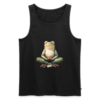 Grenouille - Débardeur bio Premium Homme - noir - Devant - Michal (187cm)