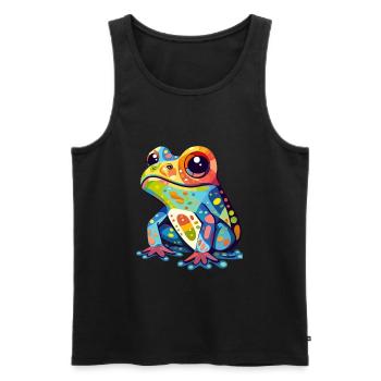 Grenouille - Débardeur bio Premium Homme - noir - Devant - Michal (187cm)