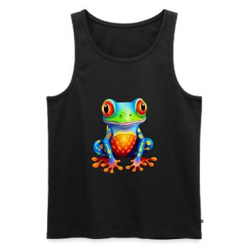 Grenouille - Débardeur bio Premium Homme - noir - Devant - Michal (187cm)