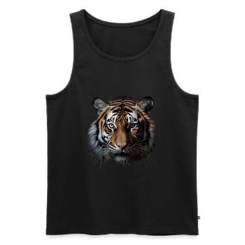 Tiger - Männer Premium Bio Tank Top - Schwarz - Vorne - Michal (187cm)