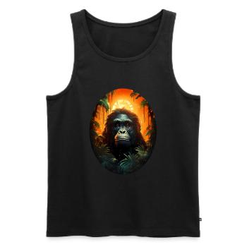Gorilla - Men's Premium Organic Tank Top - black - Front - Michal (187cm)