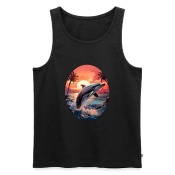 Delfin - Männer Premium Bio Tank Top - Schwarz - Vorne - Michal (187cm)