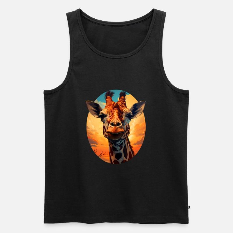 Giraffe - Männer Premium Bio Tank Top - Schwarz