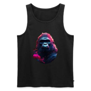 Gorilla - Männer Premium Bio Tank Top - Schwarz - Vorne - Michal (187cm)