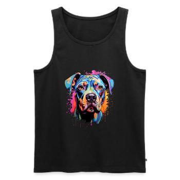Boxer Colorful - Männer Premium Bio Tank Top - Schwarz - Vorne - Michal (187cm)