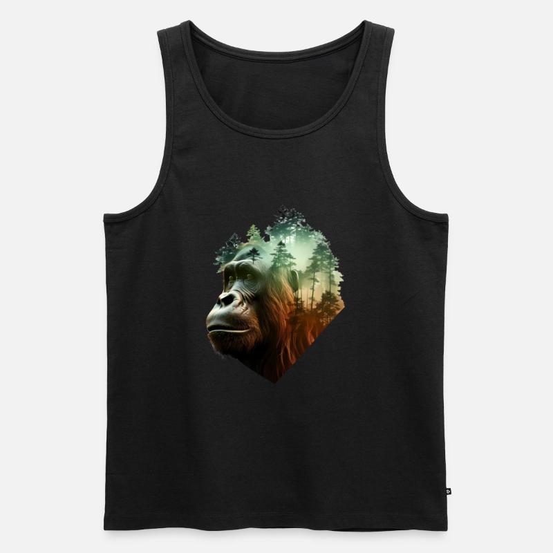 Gorilla - Männer Premium Bio Tank Top - Schwarz