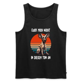 Guck Mich Nicht In Diesem Ton An Afrkanischer Wild - Männer Premium Bio Tank Top - Schwarz - Vorne - Michal (187cm)