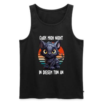 Guck Mich Nicht In Diesem Ton An Panther - Männer Premium Bio Tank Top - Schwarz - Vorne - AI Model Male 178 light (178cm)