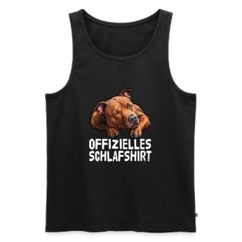 Chemise de sommeil officielle Pitbull - Débardeur bio Premium Homme - noir - Devant - AI Model Male 178 light (178cm)