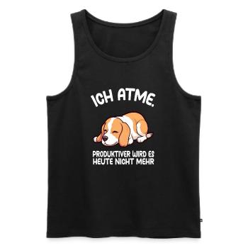 Ich Atme Produktiver Wird Es Heute Nicht Mehr - Männer Premium Bio Tank Top - Schwarz - Vorne - Michal (187cm)