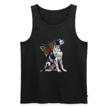 Deutsche Dogge - Männer Premium Bio Tank Top - Schwarz - Vorne - Michal (187cm)