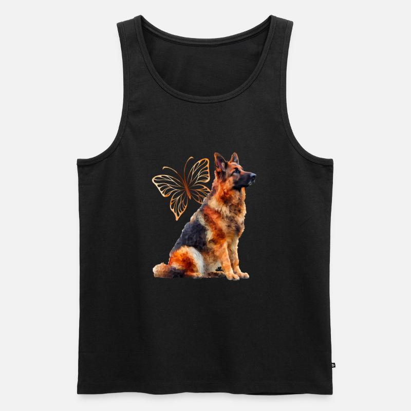Deutscher Schäferhund - Männer Premium Bio Tank Top - Schwarz