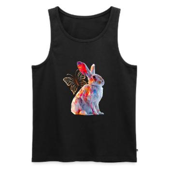 Hares - Men's Premium Organic Tank Top - black - Front - AI Model Male 178 light (178cm)