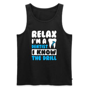 Relax I am a Dentist - Men's Premium Organic Tank Top - black - Front - Michal (187cm)