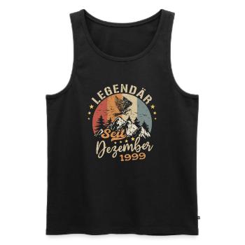 Legendär seit Dezember 1999 limitierte Auflage - Männer Premium Bio Tank Top - Schwarz - Vorne - Michal (187cm)