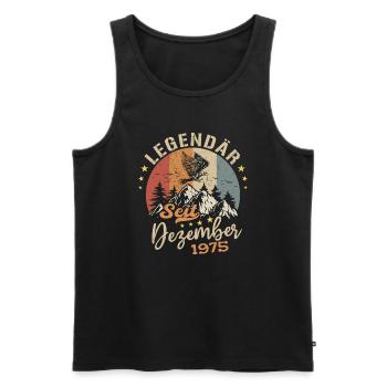 Legendär seit Dezember 1975 limitierte Auflage - Männer Premium Bio Tank Top - Schwarz - Vorne - Michal (187cm)